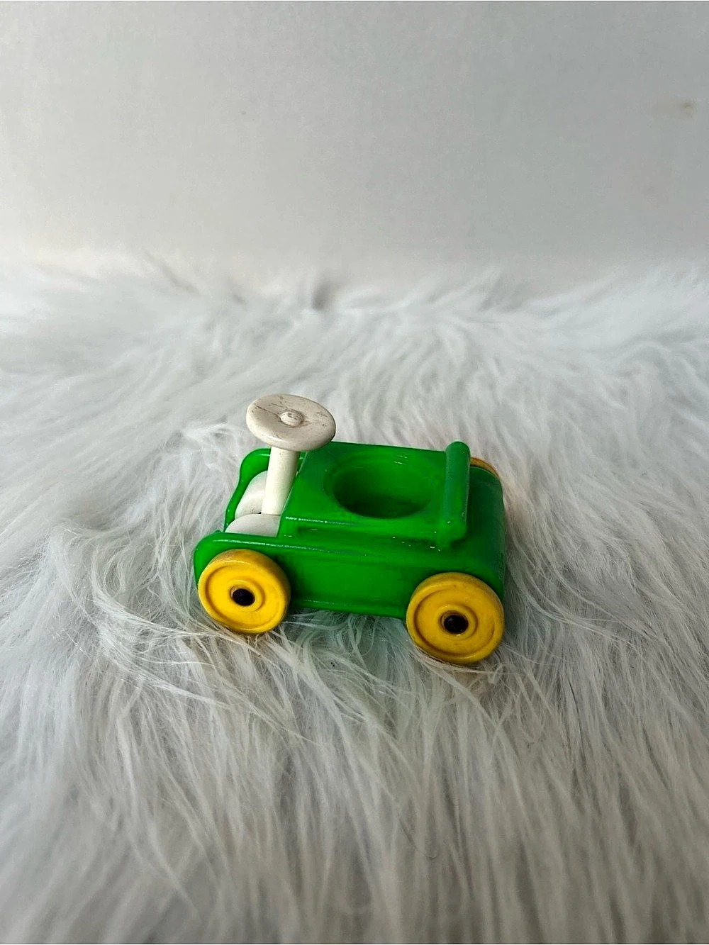 Fisher-Price Little People Green Car with Yellow Wheels